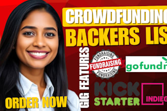generate a verified and active email list for kickstarter, indiegogo gofundme