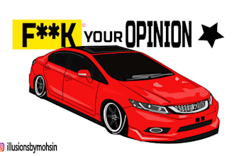 draw custom vector car line art for laser engraving or decal