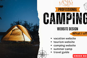 design tourism vacation website summer adventure camping rental booking website