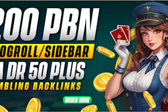 create high authority da50 plus sidebar blogroll backlinks