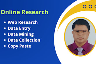 do online research, web research, date entry, data mining
