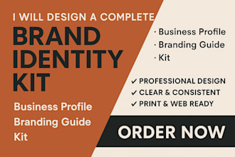 do minimalist logo with brand identity, full branding kit and brand style guide