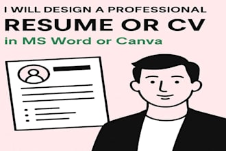 design a professinol resume or CV in canva or ms word