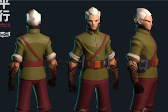 make 3d model low ploy character modular props for 3d game assets in blender