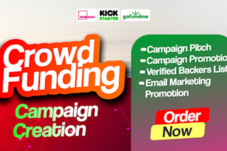 create seo optimised crowdfunding campaign for gofundme, kickstarter, indiegogo