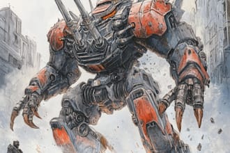draw your kaiju, mecha illustration in awesome details