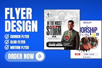 improve, design church flyer, club flyer, motion flyer, one pager flyer design