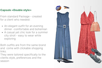 create 1 or 2 stylish outfit ideas with shoppable llinks