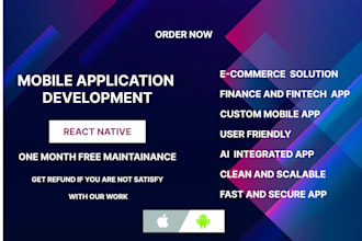 build mobile app using react native for both android and ios
