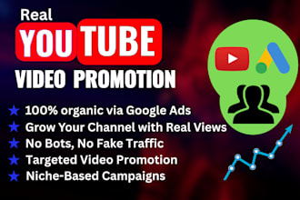 do youtube video promotion with real google ads for organic growth