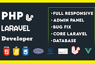 develop a responsive business website using laravel and vue