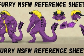 draw custom furry sfw or nsfw reference sheet fursona character design furry art