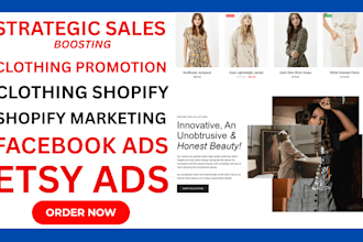 setup clothing shopify marketing facebook ads esty ads clothing promotion