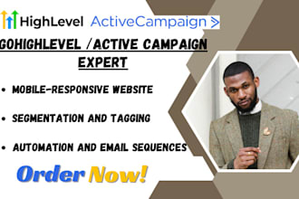 design a mobile responsive ghl website and activecampaign expert