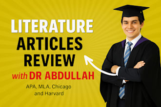 do research, analysis, literature, and review for articles