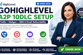 setup ghl a2p 10dlc, twilio, mailgun and SMS email deliverability