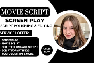 write movie script, screenplay, screenwriting, movie script writer, tv series