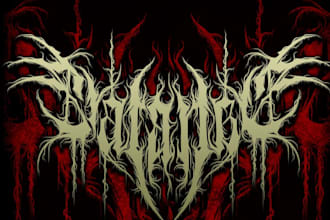 make brutal death metal, deathcore, black metal band logo