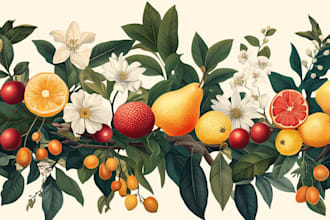 create a beautiful vintage botanical illustration poster