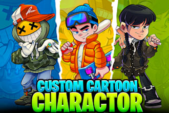design custom cartoon character, illustrations in 24 hours