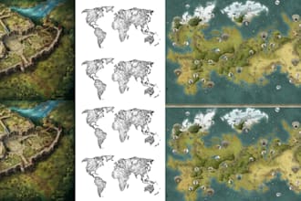 vector map illustration fantasy map ry park map resort map 3d isometric map