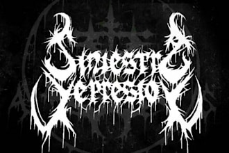 create death, black metal, grindcore, hardcore band logo