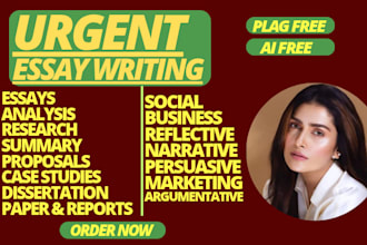do urgent essay, research summary, case study, analysis and report writing