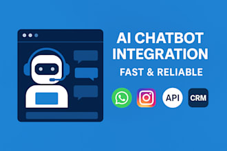 integrate ai chatbot into website, whatsapp, instagram, API or CRM system fast