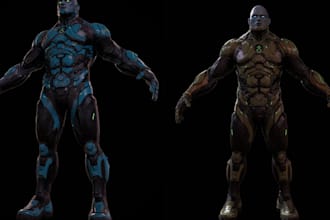 sculpt 3d character model  action figure 3d articulated model for 3d printing