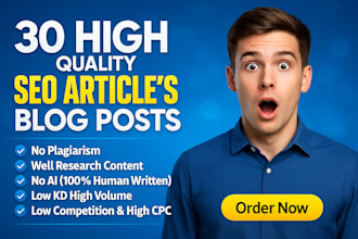 write 30 SEO friendly articles for quick google adsense approval