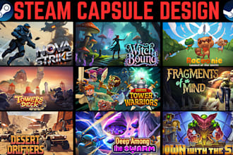 do steam capsule art game banner game ui game poster game logo steam graphics