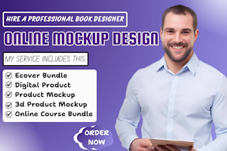 design engaging course mockup, ebook cover, and online course bundle