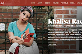 landing page design book author website, author book, children book, ebook