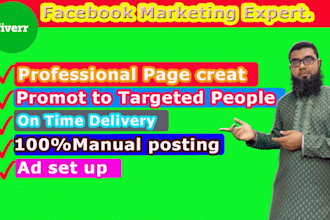 create professional facebook business page setup and promote, cover photo