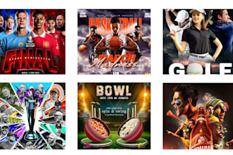 design fitness flyer, gym, table tennis, soccer, basketball, sponsorship flyer