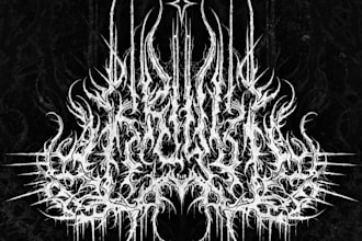 draw metal, brutal, death metal logo for your band, brand
