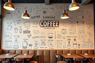 design doodle wall art  decal ,murals, canvas