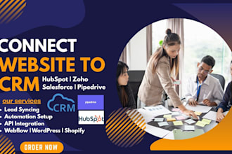 connect your website to hubspot, zoho, salesforce, or pipedrive