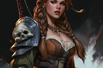 draw your dnd character art or character design