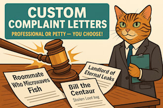 write a professional or funny legal style letter complaints or appeals