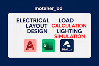 create autocad electrical drawings, load calculation and dialux lighting layout
