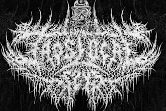 make a dark art logo, brutal, death metal band and horror