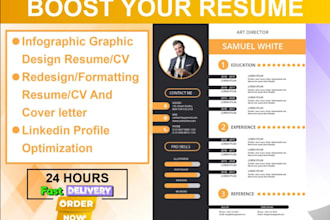 design a professional resume, linkedin banners, cv, cover letter, post content