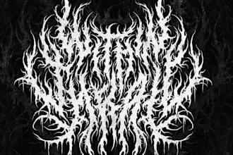 design death metal logo, slamming,gore grind,black metal