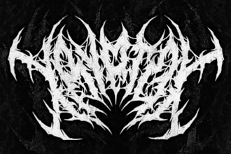 draw metal, brutal, death metal logo for your band, brand