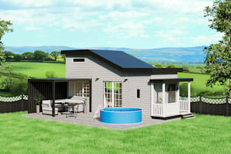 redesign 2d to 3d modeling, cabin apartment, tiny house  for airbnb or off grid