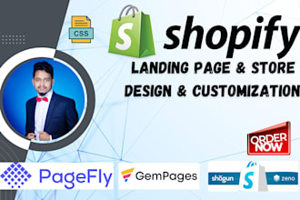 design shopify landing page, store with gempages or pagefly