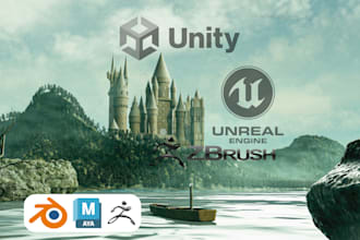 do 3d game environment scene game map level design unreal engine unity game