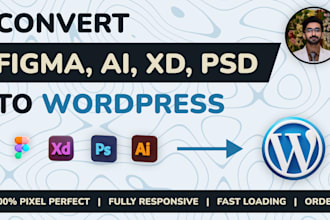 convert figma to elementor, divi acf psd, xd to wordpress