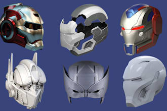 design 3d mask 3d armor 3d helmet props weapon 3d cosplay mask for 3d printing